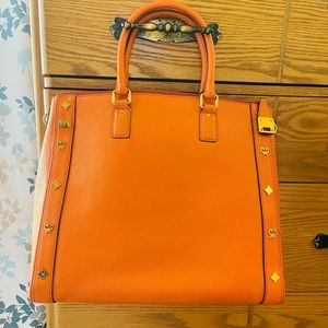 MCM large zippered tote satchel